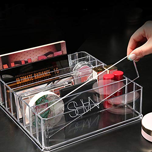 Discoball - Organizador de acrílico para paletas de sombras de ojos, maquillaje y cosméticos, con 8 secciones ajustables