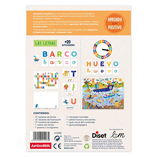 Diset - Las Letras Juego Aprendo en Positivo, Multicolor, 41203