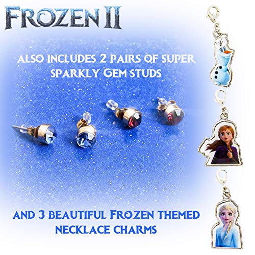 Disney Frozen 2 Juguetes Niña Set de Joyas, Accesorios Disfraz Frozen con Princesas Anna Elsa, Joyas Niña con Collar Pulsera y Pendientes, Regalos Frozen para Niñas 3+