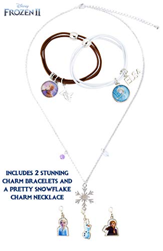 Disney Frozen 2 Juguetes Niña Set de Joyas, Accesorios Disfraz Frozen con Princesas Anna Elsa, Joyas Niña con Collar Pulsera y Pendientes, Regalos Frozen para Niñas 3+