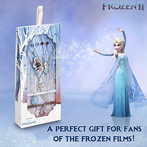 Disney Frozen 2 Juguetes Niña Set de Joyas, Accesorios Disfraz Frozen con Princesas Anna Elsa, Joyas Niña con Collar Pulsera y Pendientes, Regalos Frozen para Niñas 3+