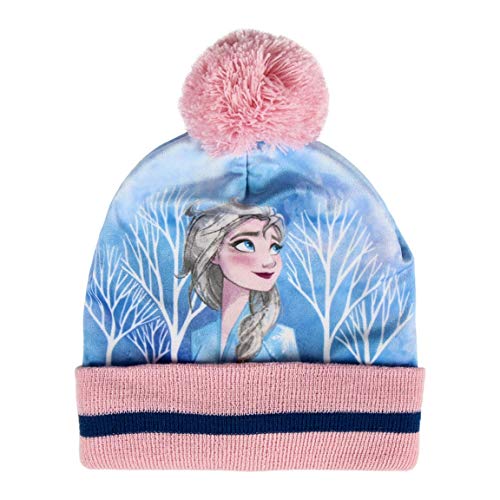 Disney Frozen 2 Set de Bufanda Gorro y Guantes Para Niña Con Princesa Disney Elsa, Accesorios Invierno Set 3 Piezas Braga Cuello Manoplas Gorros Niña, Regalos Frozen Para Niñas Niños