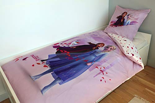 Disney Frozen - Juego de Ropa de Cama (140 x 200 cm, 1 Perla, 140 x 200 cm + 63 x 63 cm)