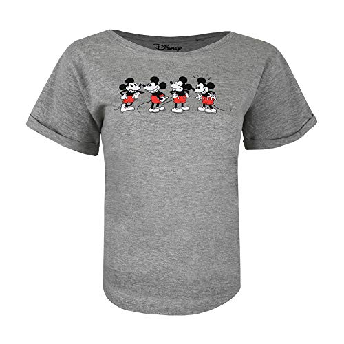 Disney Mickey Duplicate Camiseta, Gris (Grey Heather SPO), 44 (Talla del Fabricante: X-Large) para Mujer