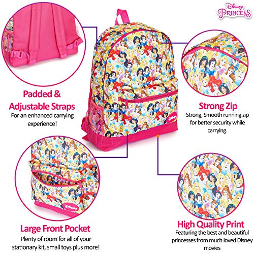 Disney Mochila Escolar Para Niñas Con Princesas Disney Cenicienta, Jazmín, Rapunzel, La Sirenita Ariel, Blancanieves y Bella, Mochilas Para Colegio Viajes, Regalos Para Niñas Y Adolescentes