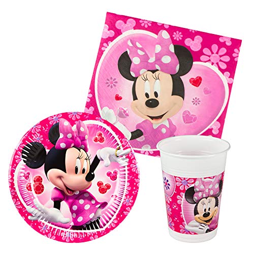 Disney - Pack de fiesta reciclable Minnie: mantel, platos, vasos, servilletas (71918)