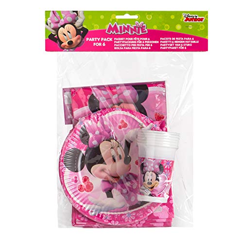 Disney - Pack de fiesta reciclable Minnie: mantel, platos, vasos, servilletas (71918)