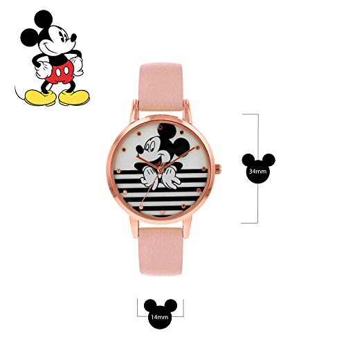 Disney Reloj Análogo clásico para Mujer de Cuarzo con Correa en Cuero MK5087