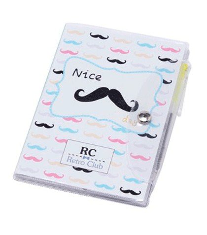 DISOK - Libreta Notas Pvc"Moustache" Con Bolígrafo Regalos de Bodas