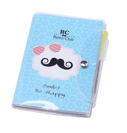 DISOK - Libreta Notas Pvc"Moustache" Con Bolígrafo Regalos de Bodas