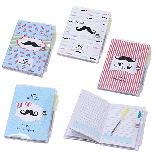 DISOK - Libreta Notas Pvc"Moustache" Con Bolígrafo Regalos de Bodas