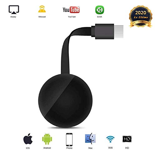 Display dongle WiFi HDMI 1080P Receptor de Pantalla inalámbrico Compatible con Miracast Airplay DLNA Compatible Chrome Android / iOS / teléfono móvil / PC / TV / Monitor / proyector