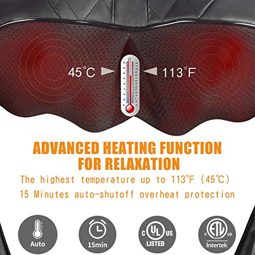 Display4top Masajeador Cervical Se puede usar en el hogar, la oficina, el automóvil, puede aliviar eficazmente el dolor de hombro, espalda, pantorrilla y otros, Contiene un bolso de mano (negro)