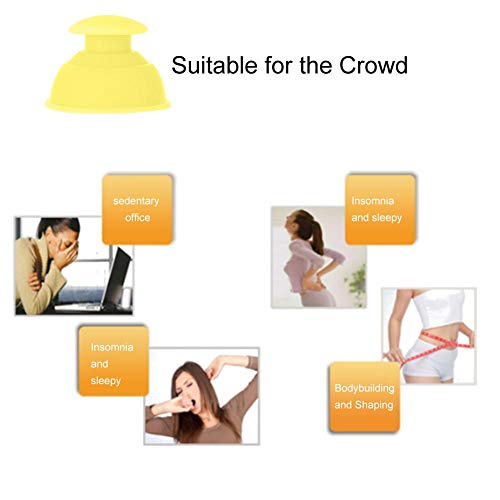 Dispositivo de ahuecamiento Ventosas, tazas de celulitis Terapia de cataratas al vacío profesional, masaje de acupuntura, masaje corporal(Yellow)