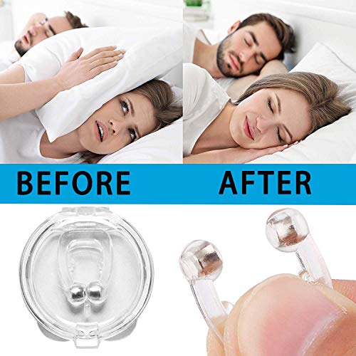 Dispositivos Antirronquidos, 3 PCS Anti Ronquidos Soluciones de Silicona Clip Magnético Antirronquidos, Dejar de Roncar Cómodo y Profesional Ayuda para Dormir Aliviar Ronquidos para Hombres Mujeres