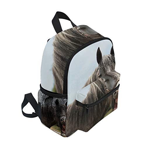 Divertida mochila de melena de caballos para niñas y niños, escuela, viajes, mini bolsa de libros