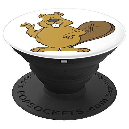 Divertido castor dibujos animados PopSockets Agarre y Soporte para Teléfonos y Tabletas