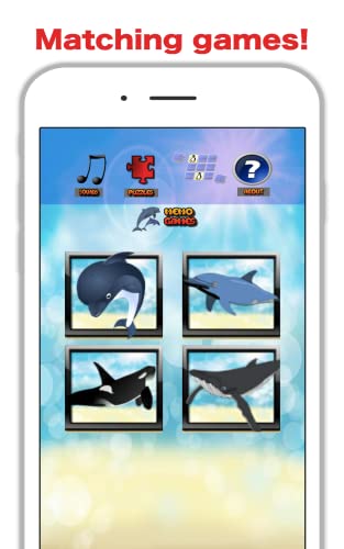 Divertido juego de espectáculo de ballenas y mi delfín para niños Sonidos de delfines gratis, rompecabezas y juegos de combinación para niños y niñas menores de 6 años