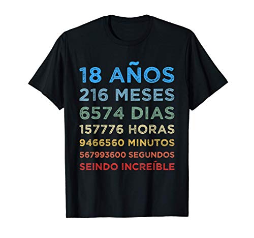 Divertido regalo de 18 cumpleaños 18 años Chicos Chicas Camiseta