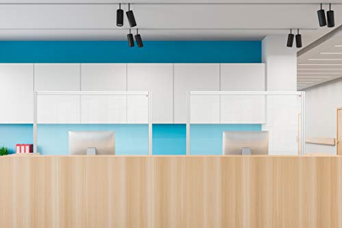 Divisor de sobremesa acrílico transparente Nobo, barrera de distanciamiento social protectora de libre colocación, sistema de protección y pantalla, Premium Plus 800x1000 mm 1915497