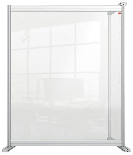 Divisor de sobremesa acrílico transparente Nobo, barrera de distanciamiento social protectora de libre colocación, sistema de protección y pantalla, Premium Plus 800x1000 mm 1915497