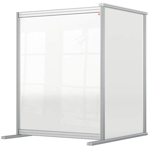 Divisor de sobremesa acrílico transparente Nobo, barrera de distanciamiento social protectora de libre colocación, sistema de protección y pantalla, Premium Plus 800x1000 mm 1915497