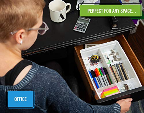 Divisores de Gavetas Ajustables de Uncluttered Designs para almacenamiento y organización de Gavetas de Utilidad en Cocina (Paquete de 3)