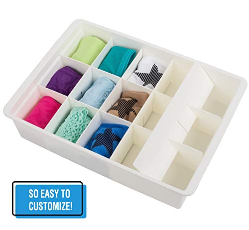 Divisores de Gavetas Ajustables de Uncluttered Designs para almacenamiento y organización de Gavetas de Utilidad en Cocina (Paquete de 3)