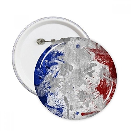 DIYthinker Botón de aire cepillado del indicador de Francia País Ciudad Cultura pernos redondos Placa Ropa Decoración 5Pcs regalo XXL Multicolor