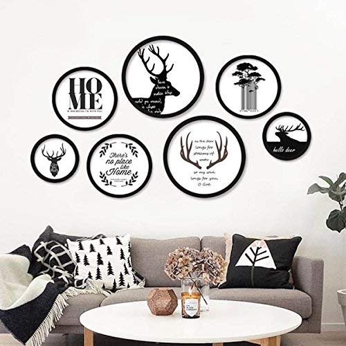 DIYthinker Ocean Fish Alive Actividad Rizado Ronda de Fotos Marco de Impresiones del Arte de Las Pinturas Pared del hogar de la Etiqueta del Regalo Medio Negro