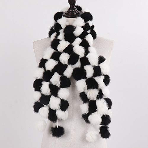 DJLHNBufanda de piel real natural para mujer Invierno cálido 100% piel de conejo genuina Silenciador Dama Moda Bufandas de piel de conejo real Venta al por mayor al por menor-blanco
