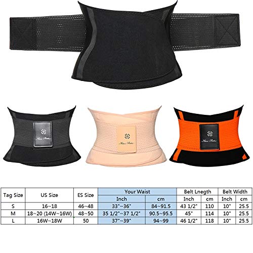 DLHYDSF Sudor Entrenamiento para Perder Peso Cinturón Largo Entrenador Cinturón de Fitness Cortapelos Trimmer Body Shaper Correa de Adelgazamiento S Negro