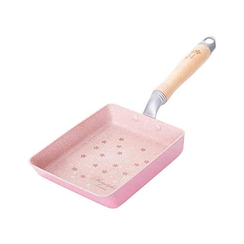 DLINMEI Cacerola de Tortilla Japonesa/Cacerola for Huevos, recubierta con un Nuevo Revestimiento Seguro de teflón, Antiadherente, Rosado