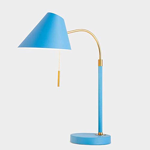 DLINMEI Lámpara de Mesa Sencilla Habitación Sala Simple Post-Modern Luz romántica Creativa del Escritorio Macaron lámpara de cabecera (Color : Blue)