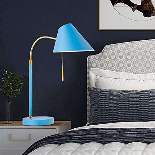 DLINMEI Lámpara de Mesa Sencilla Habitación Sala Simple Post-Modern Luz romántica Creativa del Escritorio Macaron lámpara de cabecera (Color : Blue)