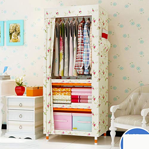 DMCE Soporte de Madera sólido Armario Organizador, Guardarropa Portable Armario de Ropa Almacenamiento con Estante para Colgar Freestand Ropa Extra Fuerte Durable-C H170xL65xW45cm(67x26x18inch)