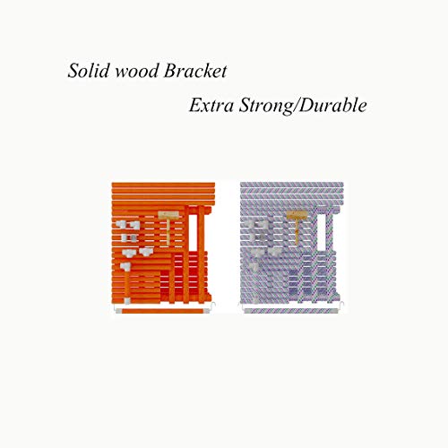 DMCE Soporte de Madera sólido Armario Organizador, Guardarropa Portable Armario de Ropa Almacenamiento con Estante para Colgar Freestand Ropa Extra Fuerte Durable-C H170xL65xW45cm(67x26x18inch)