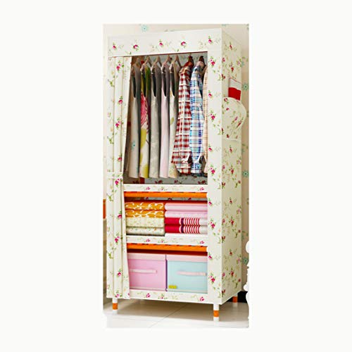 DMCE Soporte de Madera sólido Armario Organizador, Guardarropa Portable Armario de Ropa Almacenamiento con Estante para Colgar Freestand Ropa Extra Fuerte Durable-C H170xL65xW45cm(67x26x18inch)