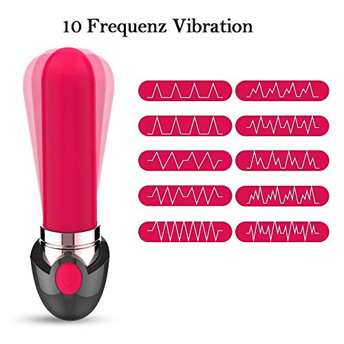 DMLQ Masajeador Portátil Mujer,Vībrādôręs Sęxụạlęs para Mujer Masajeador Recargable USB Portátil A Prueba,10 Modos De Vibración Juguete con Forma De Pintalabios