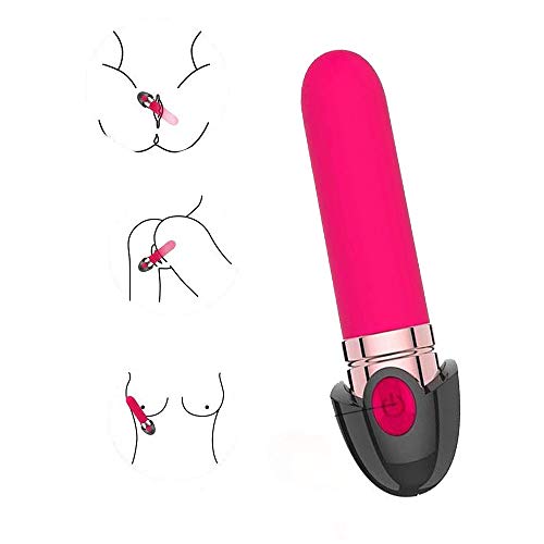 DMLQ Masajeador Portátil Mujer,Vībrādôręs Sęxụạlęs para Mujer Masajeador Recargable USB Portátil A Prueba,10 Modos De Vibración Juguete con Forma De Pintalabios