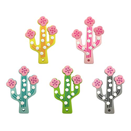 DNNAL Juguetes molares para niños, Mordedor de Cactus para bebés Higiénico y fácil de Limpiar, Juguetes para Masticar para bebés, Entrenamiento de mordedor para aliviar el Dolor y calmante