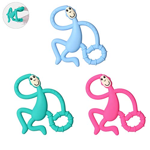 DNNAL Juguetes para la dentición del bebé mordedor, Cepillo de Dientes de Entrenamiento Infantil para la dentición, 100% Silicona de Grado alimenticio/sin BPA, Juguetes para Masticar para bebés