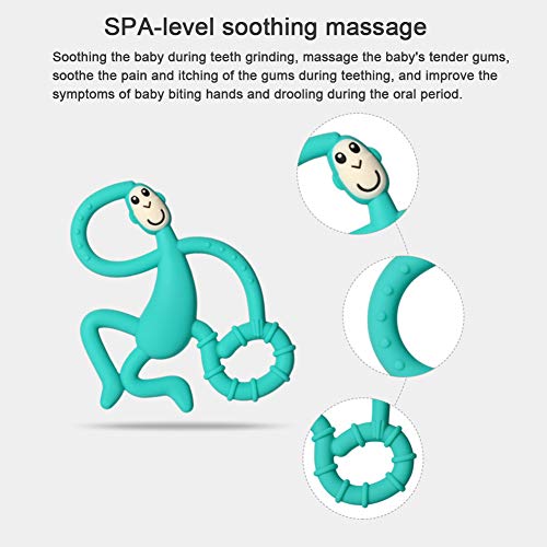 DNNAL Juguetes para la dentición del bebé mordedor, Cepillo de Dientes de Entrenamiento Infantil para la dentición, 100% Silicona de Grado alimenticio/sin BPA, Juguetes para Masticar para bebés