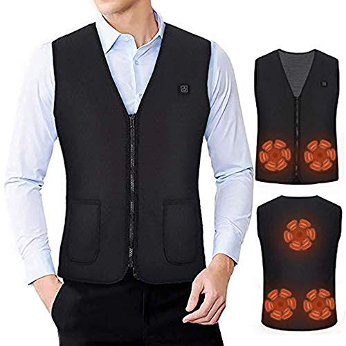 DOACT Chaleco Calefactable Exteriores, Chaqueta Calefactable Lavable, Tres Engranajes Eléctrica Calefactable Chaquetas Acampada y Marcha, Adecuado Hombres y Mujeres Caza Pesca Esquiar (L)