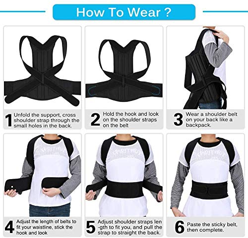 DOACT Corrector Postura Espalda, Faja Lumbar Mujer Hombre, Respaldo Lumbar Faja Espalda, Upright Espalda Para Corregir Postura Espalda, Correctores Enderezar Espalda Apoyo Lumbar Alivio Dolor (M)