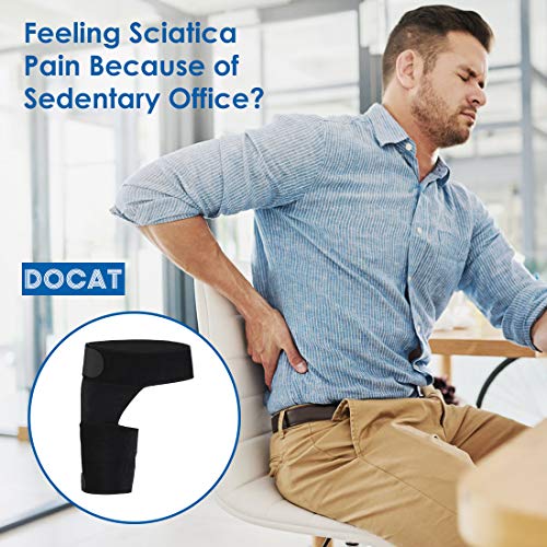 DOACT Faja Hernia Inguinal, Ajustable Soporte Cinturón y Muslo Soporte Muslo para Pierna y La Cadera para Ciatica, Hernia Inguinal, Prevenir La DistensióN Muscular, Adecuado Hombres y Mujeres (Negro)