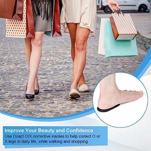 DOACT Plantilla ortopédica corrección piernas en forma 2 pares, elevación cuña del talón para piernas tipo O/X, almohadilla de gel silicona para la corrección la pierna, supinación y pronación S