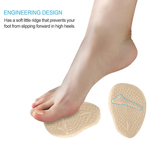 Doact Plantillas de Zapatos Con Tacón Alto (2 pares) Proteger Los Pies, plantillas pies, Medio plantilla para Alivio el Dolor en el Antepié, Efecto Antideslizante (35-40EU) (Beige)