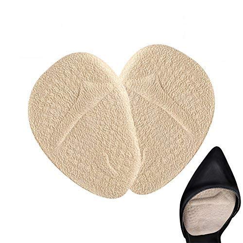 Doact Plantillas de Zapatos Con Tacón Alto (2 pares) Proteger Los Pies, plantillas pies, Medio plantilla para Alivio el Dolor en el Antepié, Efecto Antideslizante (35-40EU) (Beige)