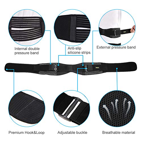 Doact Sacroiliac SI Belt, Ajustable Cinturón Sacroilíaca para Alivio del Dolor de Articulación SI, Paréntesis de SI para Espalda Baja y Dolor de Ciática Adecuado para Mujeres y Hombres (S/M)